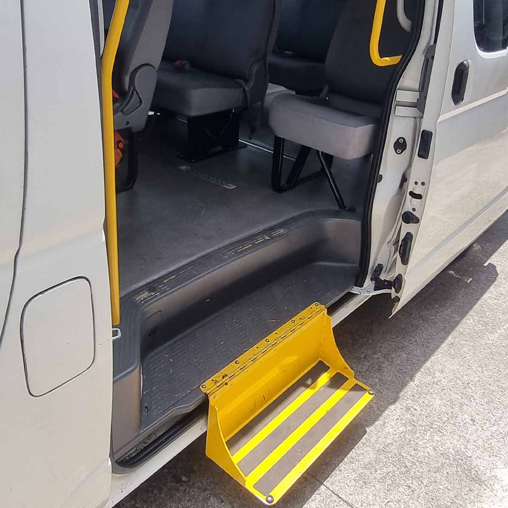 Local Health Services Australia step for disabled to board the community access bus.