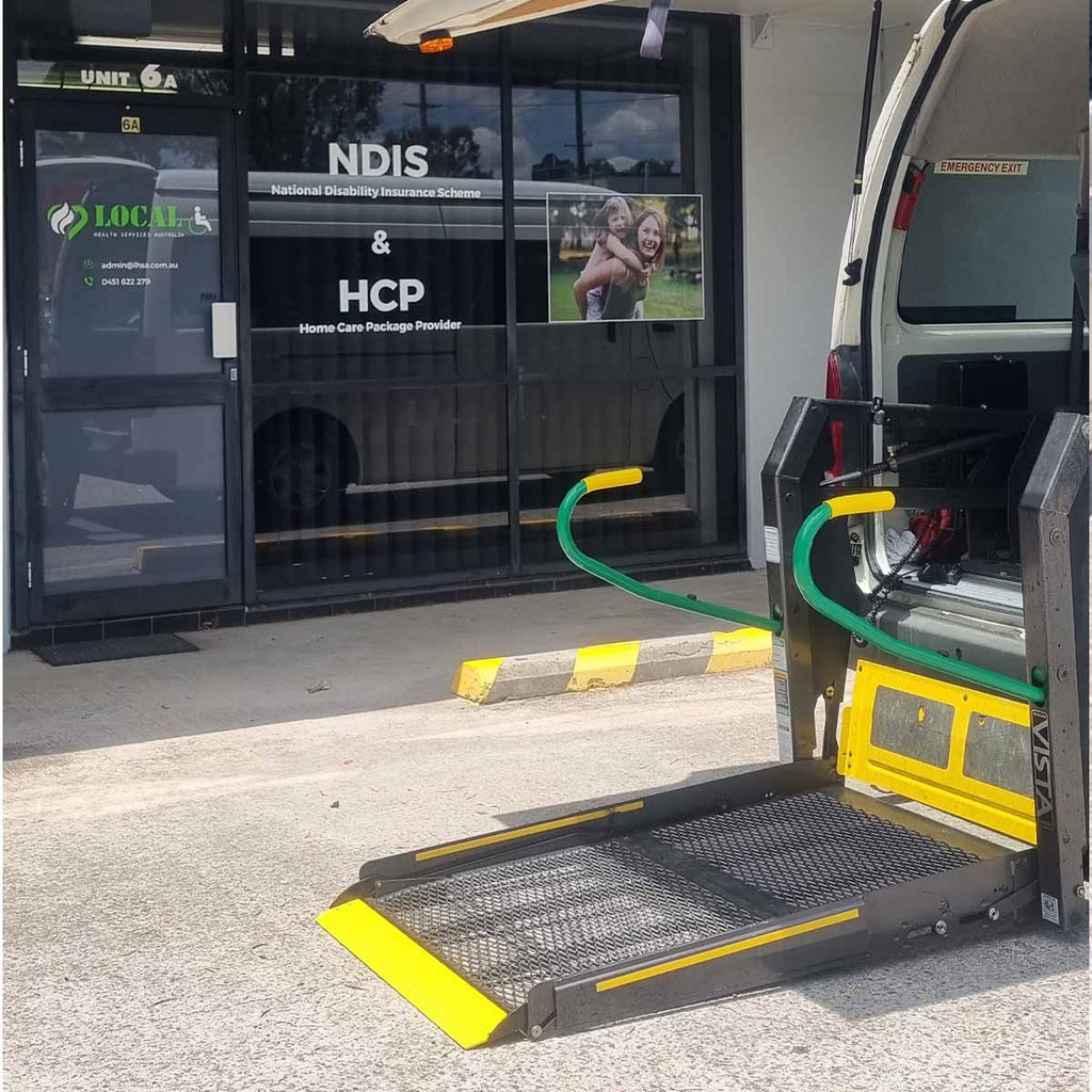 Local Health Services Australia wheelchair lift for bus.
