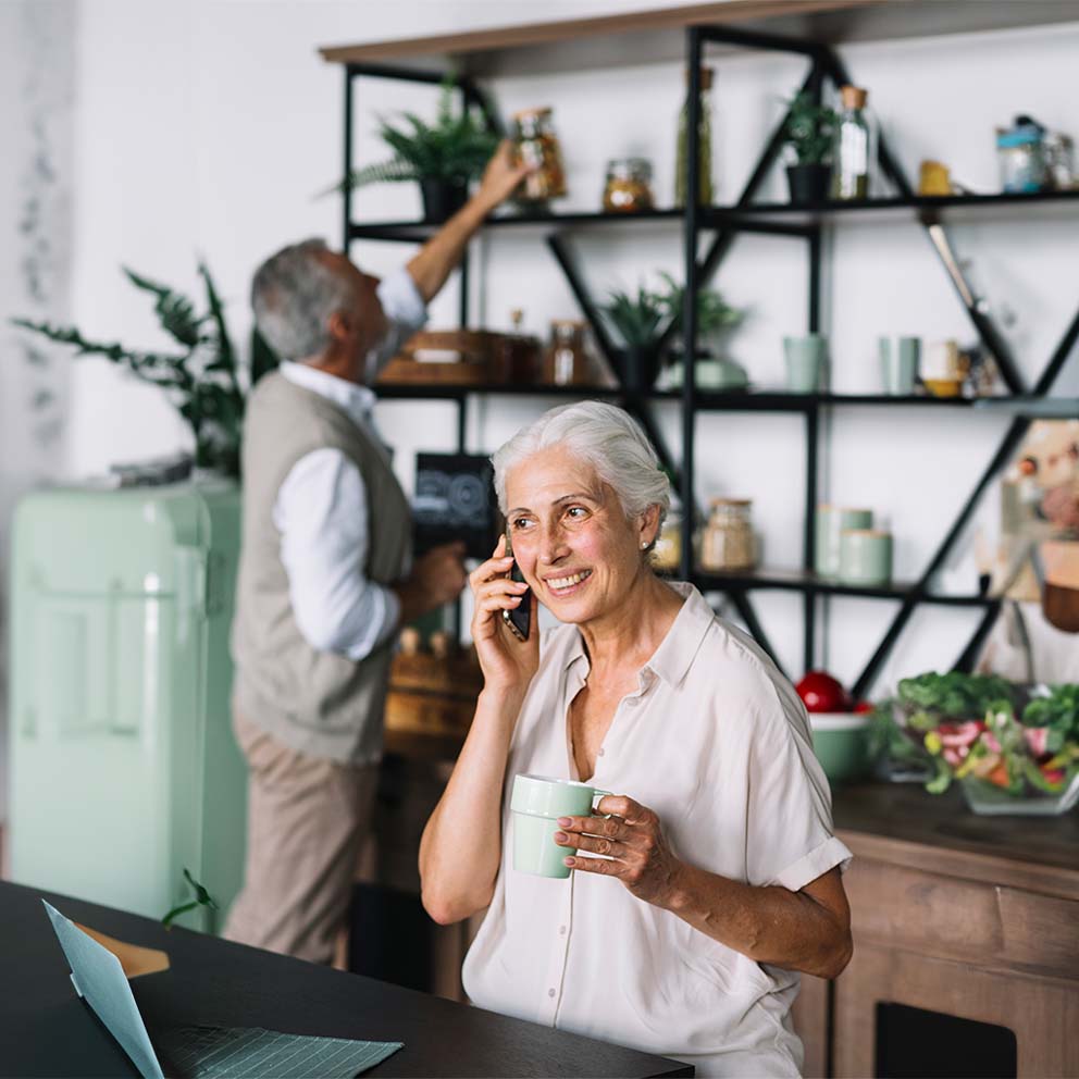 Lady talking on the phone to Local Health Services Australia.